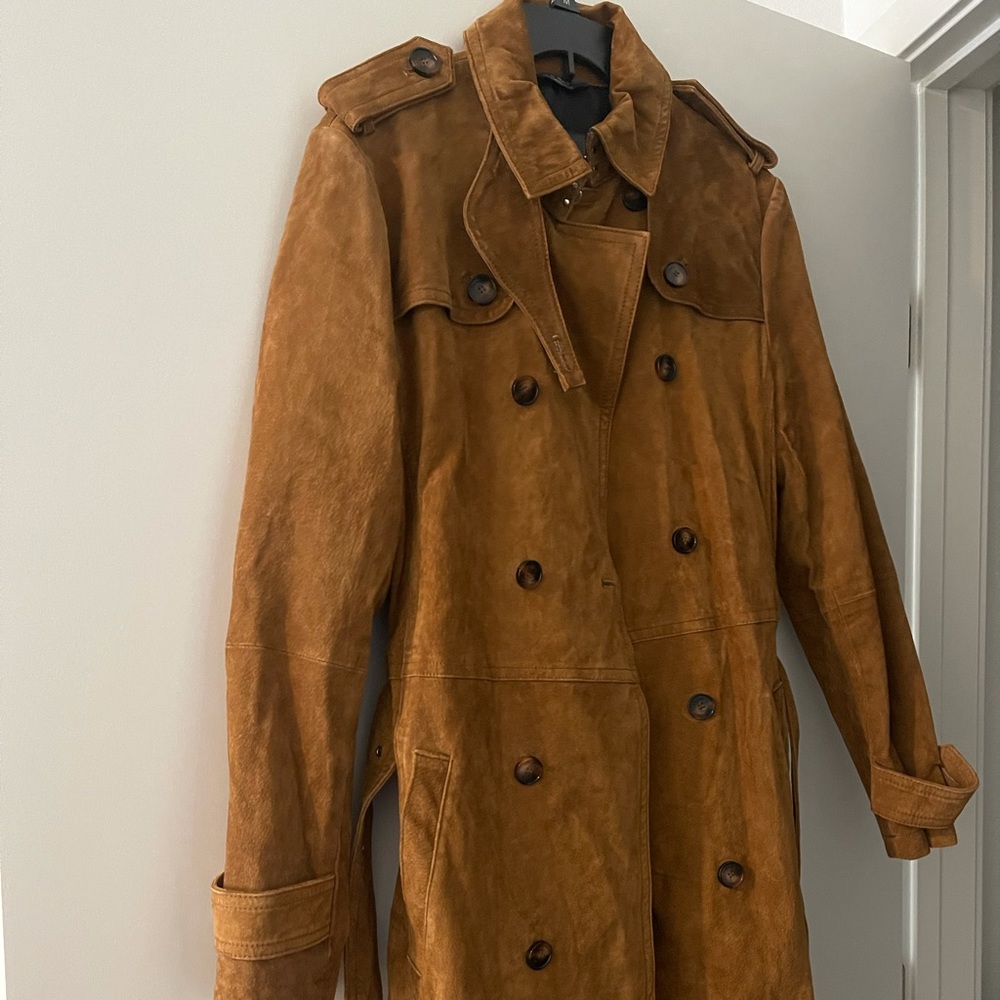 ZARA BROWN SUEDE OVER COAT GUCCI LOOK ALIKE